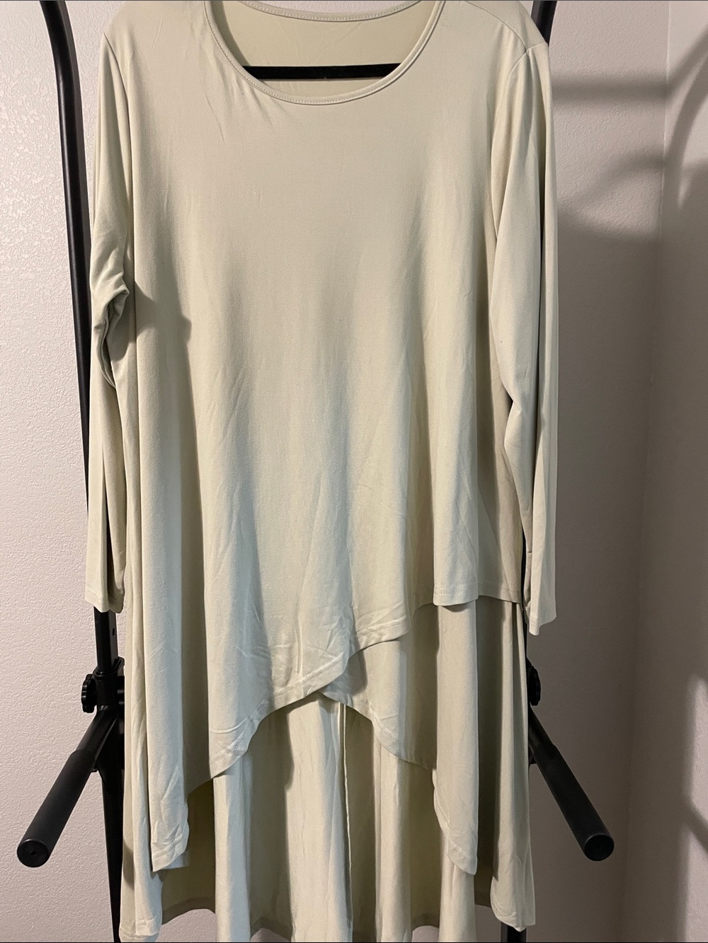 SHEIN Light Sage Green Long Sleeve Layered Tunic